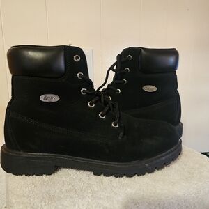 Mens Lugz Black Suede Feel Boots Size 9